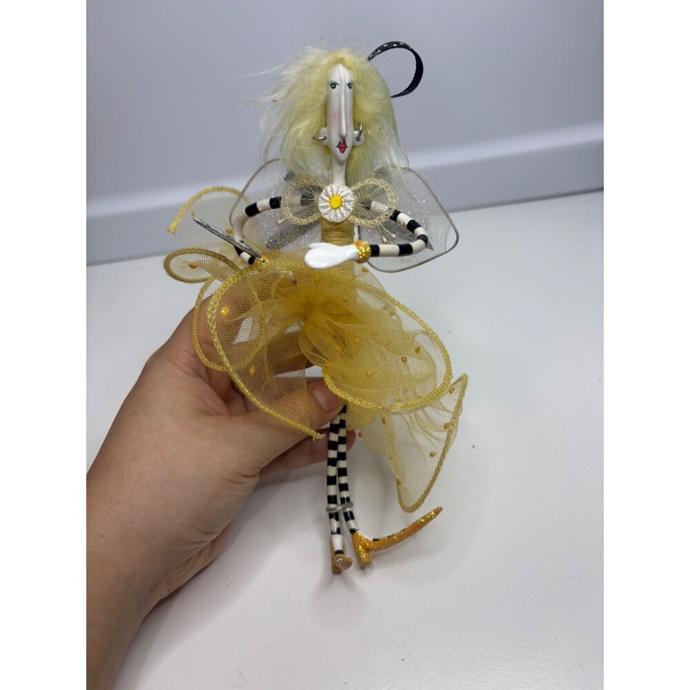 yellow POOF FAIRY SILVESTRI “Poof The Dishes Are Done”! Figurine Ornament 8"